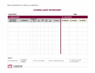 Course Audit Worksheet